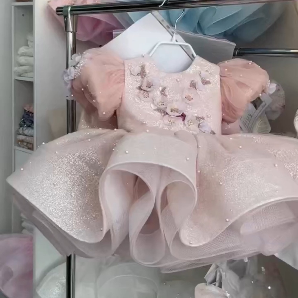 Elegant Pink baby girl dress/ gown!